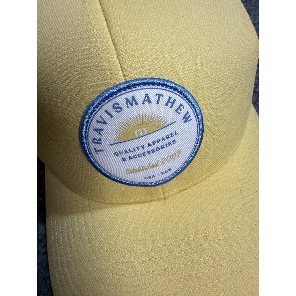 Travis Mathew Yellow Patch Logo Snapback Hat – NEW